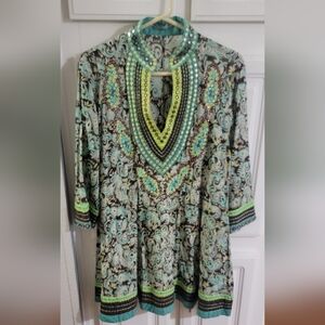 Green Patterned Women's Tunic